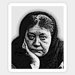 Helena Blavatsky Black And White Portrait | Helena Blavatsky Artwork Sticker